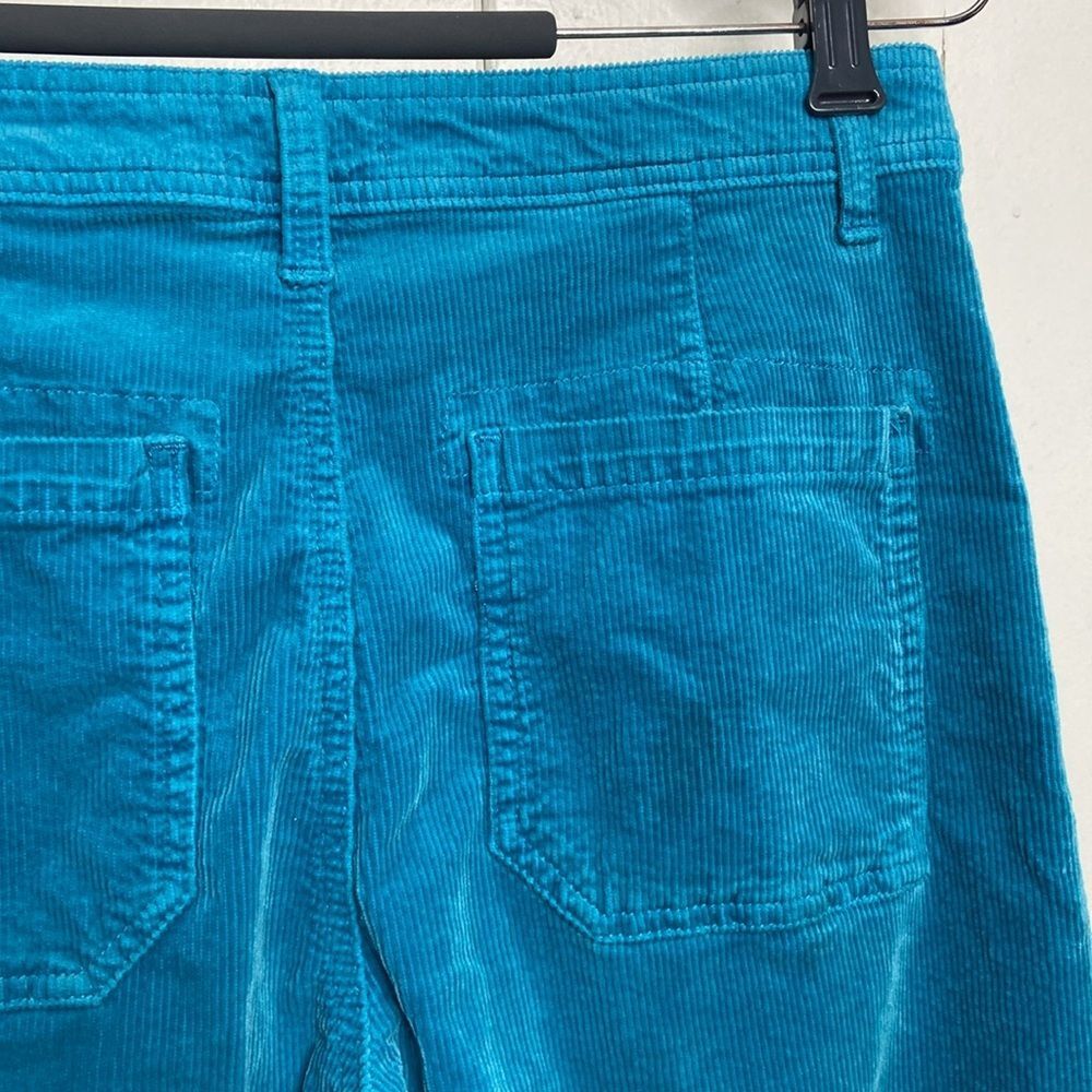 Maeve Anthropologie Women Corduroy High Rise Tapered Pants Teal Blue Size 27 - Picture 7 of 10